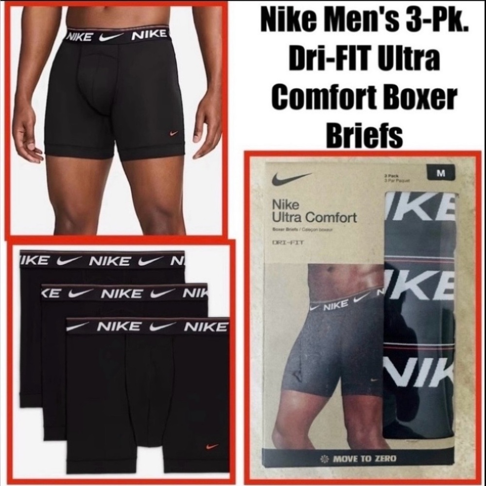 Nike Men's 3-Pk. Dri-FIT Ultra Comfort Boxer Briefs